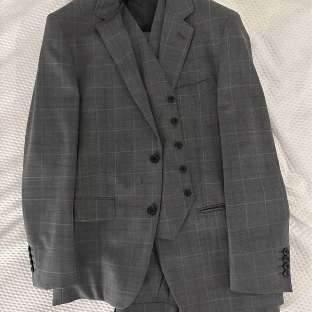 Mens 3 Piece Suit Set / Silk & Wool Blend